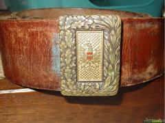 Fibbia Esercito Austriaco Post WWII, con cinturone in splendido cuoio.
