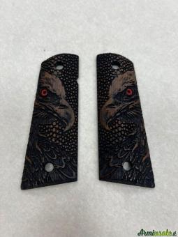 Guancette Colt 1911 Legno Incise con disegno laser Aquila