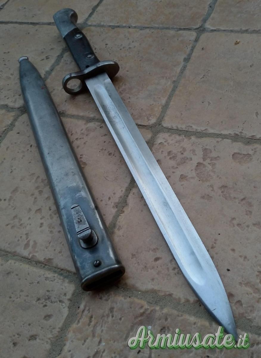 Baionetta MONOMATRICOLA Fucile Mauser 1904 M1904/39 Vergueiro Portoghese Simson Co & Suhl Baionetta MONOMATRICOLA Fucile Mauser 1904 M1904/39 Vergueiro Portoghese Simson Co & Suhl