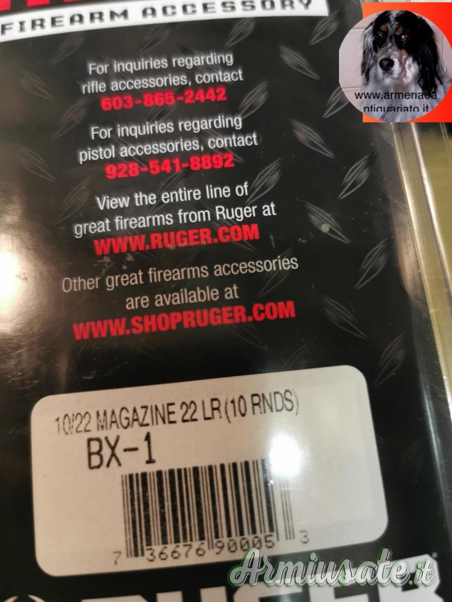 Ruger caricatore carabina 10 colpi calibro 22lr Ruger caricatore carabina 10 colpi calibro 22lr