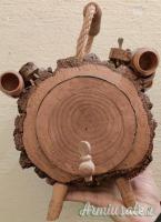 Botte piccola con 6 bicchieri in legno