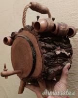Botte piccola con 6 bicchieri in legno