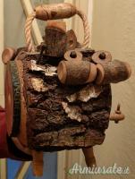 Botte piccola con 6 bicchieri in legno