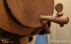 Botte piccola con 6 bicchieri in legno