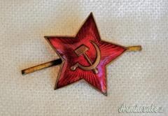 Fregio sovietico per berretto “BUDENOVKA” modello 1936 in dotazione all'ARMA ROSSA (U.R.S.S. WW2)