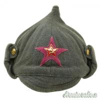 Fregio sovietico per berretto “BUDENOVKA” modello 1936 in dotazione all'ARMA ROSSA (U.R.S.S. WW2)