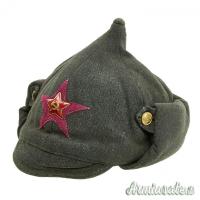 Fregio sovietico per berretto “BUDENOVKA” modello 1936 in dotazione all'ARMA ROSSA (U.R.S.S. WW2)
