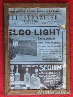 Quadro d’epoca con cornice e foto istituzionale del DUCE B. Mussolini anni ‘20 (REGNO D’ITALIA)