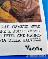 Cartolina d'epoca fascista di propaganda anti-bolscevica con 