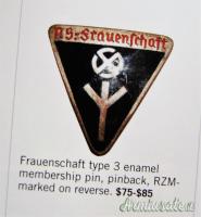 Distintivo tedesco nazista della “N.S.-Frauenschaft” (lega delle donne) tipo “3” (GERMANIA WW2)