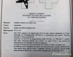 CROCE FASCISTA GIL - CD. “NERA” - DI TIPO “A” PER “GIOVANI FASCISTI” - MOD. 1937 (REGNO D’ITALIA)