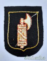 Scudetto da braccio in stoffa delle WAFFEN-SS “ITALIA” e bustina - con EXPERTISE (ITALIA RSI)