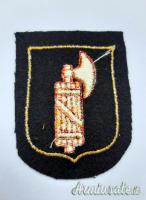 Scudetto da braccio in stoffa delle WAFFEN-SS “ITALIA” e bustina - con EXPERTISE (ITALIA RSI)