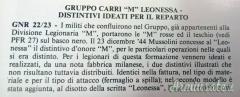 Distintivo d’onore “M” per Gruppo Carri “Leonessa”- G.N.R. - Estremamente raro (ITALIA RSI)