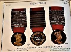 MEDAGLIA  PER LE “CAMPAGNE D’AFRICA” DI TIPO “A” MODELLO 1894 RILASCIATA DAL RE UMBERTO I