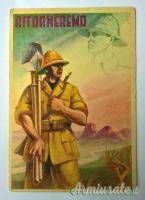 Cartolina fascista commemorativa per operazioni in A.O.I. – “RITORNEREMO” (ITALIA WW2)