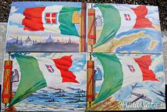 Rarissima mini-serie completa d'epoca fascista completa 4 cartoline “LA PATRIA” (REGNO D'ITALIA)