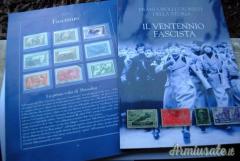 Nr. 9 francobolli d’epoca fascista con in regalo il libro contenitore 