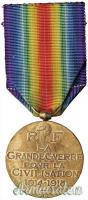 MEDAGLIA FRANCESE INTERALLEATA PER LA VITTORIA NELLA GUERRA “1914-1918” (FRANCIA WW1)