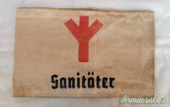 Fascia da braccio tedesca nazista “SANITÄTER” del personale sanitario militare (GERMANIA WW2)