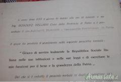 Giuramento intestato di un funzionario fascista alla Repubblica Sociale Italiana documento 1944