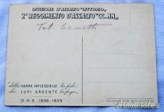 Rarissima cartolina commemorativa 2' Reg.to d'Assalto CC.NN. 