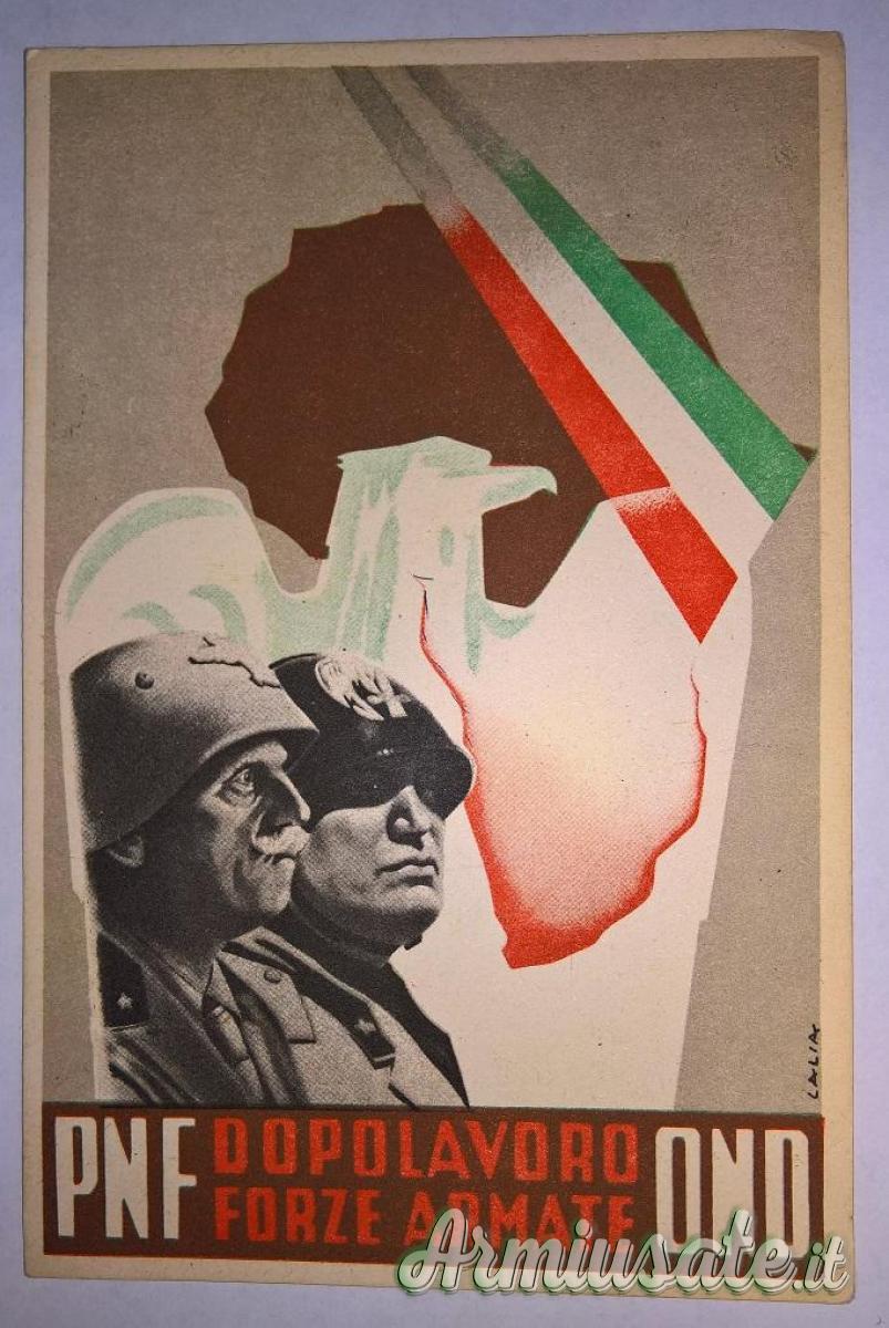 Cartolina fascista PNF OND Dopolavoro FF.AA. Duce Benito Mussolini e Re V.E. III (REGNO D'ITALIA) Cartolina fascista PNF OND Dopolavoro FF.AA. Duce Benito Mussolini e Re V.E. III (REGNO D'ITALIA)