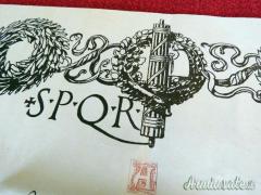 Medaglia fascista al merito Scuole del Governatorato Roma con attestato 1928 (REGNO D'ITALIA)