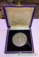 Medaglia fascista della Provincia di Roma marcata in Argento con scatola - anni '30 (REGNO D'ITALIA)