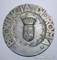 Medaglia fascista della Provincia di Roma marcata in Argento con scatola - anni '30 (REGNO D'ITALIA)