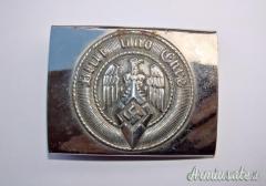 Fibbia nichelata per cinturone tedesco HITLER-JUGEND (HJ) versione “Early” marcata (GERMANIA WW2)