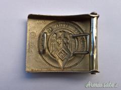 Fibbia nichelata per cinturone tedesco HITLER-JUGEND (HJ) versione “Early” marcata (GERMANIA WW2)