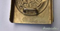 Fibbia nichelata per cinturone tedesco HITLER-JUGEND (HJ) versione “Early” marcata (GERMANIA WW2)