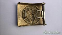 Fibbia nichelata per cinturone tedesco HITLER-JUGEND (HJ) versione “Early” marcata (GERMANIA WW2)