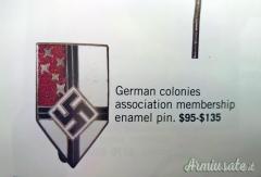 Distintivo dell’ASSOCIAZIONE COLONIE TEDESCHE IN AFRICA – “Rarissimo” (GERMANIA WW2)