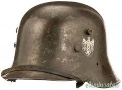 Elmo tedesco nazista M.17 bidecal HEER-Wehrmacht con Expertise H. WEITZE (GERMANIA WW2)