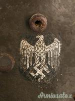 Elmo tedesco nazista M.17 bidecal HEER-Wehrmacht con Expertise H. WEITZE (GERMANIA WW2)