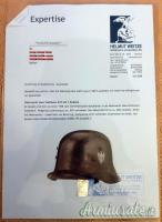 Elmo tedesco nazista M.17 bidecal HEER-Wehrmacht con Expertise H. WEITZE (GERMANIA WW2)