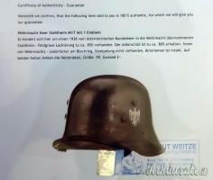 Elmo tedesco nazista M.17 bidecal HEER-Wehrmacht con Expertise H. WEITZE (GERMANIA WW2)