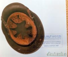 Elmo tedesco nazista M.17 bidecal HEER-Wehrmacht con Expertise H. WEITZE (GERMANIA WW2)