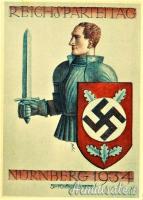 Raro distintivo tedesco nazista del “REICHSPARTEITAG 1934” celebrato a Norimberga (GERMANIA WW2)