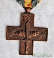 RARA CROCE COMMEMORATIVA PER “CAMPAGNA DI SPAGNA” DI 1’ TIPO (GUERRA DI SPAGNA 1936-39)