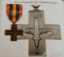 RARA CROCE COMMEMORATIVA PER “CAMPAGNA DI SPAGNA” DI 1’ TIPO (GUERRA DI SPAGNA 1936-39)
