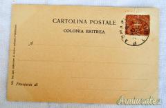 CARTOLINA D'EPOCA FASCISTA IN A.O.I. CHE RITRAE UNA DONNA ERITREA DELLO SCIRÈ A “SENO NUDO”