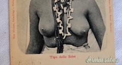 CARTOLINA D'EPOCA FASCISTA IN A.O.I. CHE RITRAE UNA DONNA ERITREA DELLO SCIRÈ A “SENO NUDO”
