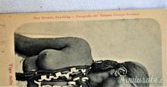 CARTOLINA D'EPOCA FASCISTA IN A.O.I. CHE RITRAE UNA DONNA ERITREA DELLO SCIRÈ A “SENO NUDO”