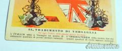 Cartolina fascista di propaganda per seconda guerra in chiave 