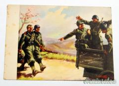 Cartolina fascista propaganda antibolscevica “TORNANO GLI SQUADRISTI” 1942 (REGNO D'ITALIA)