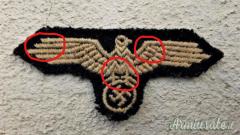 ESTREMAMENTE RARA “AQUILA DA MANICA” MOD. 1943 PER UNIFORME DELLA 3. SS-PANZERDIVISION 