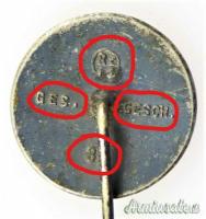 Distintivo o pin tedesco d’epoca nazista per membri del “NSV” - marcato (GERMANIA WW2)